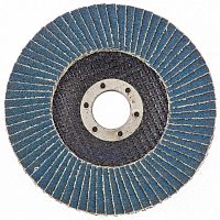 картинка Круг лепестковый торцевой КЛТ-1, ZK10X W (цирконий), зернистость 16Н(Р 80), 125 х 22,2 мм, "БАЗ" Россия на СКС+