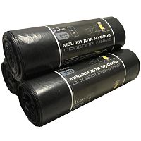 картинка Мешки для мусора ПЭ 120л (70х110см) сверхпрочные (10шт) на СКС+